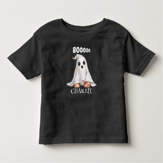 Camiseta De Bebé Halloween fantasma lindo con texto de boo personal