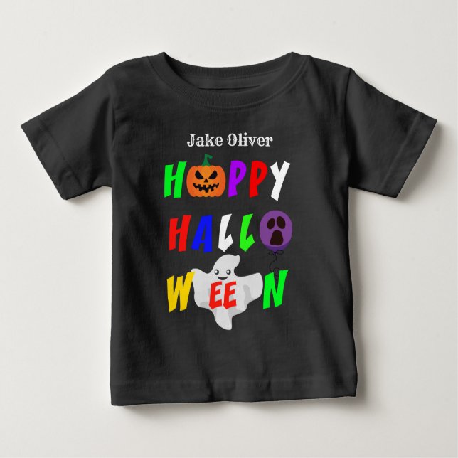 Camiseta De Bebé Halloween feliz y colorido (Anverso)