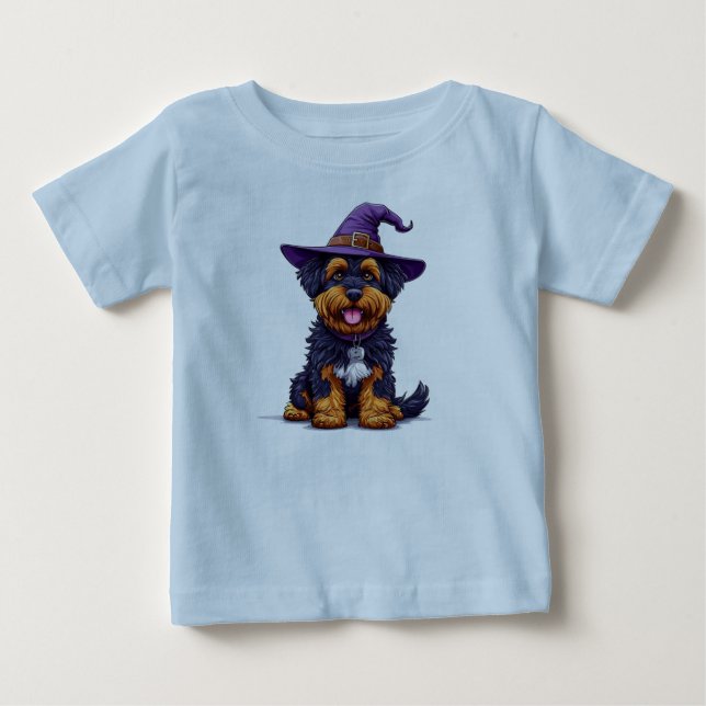 Camiseta De Bebé 🎃 Halloween Fluffy Dog Baby Tee 🐶 (Anverso)