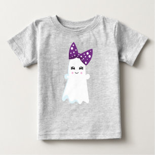 Camiseta De Bebé Halloween, Ghost, Ribbon, Bow, Trick O Trete, Boo
