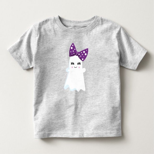 Camiseta De Bebé Halloween, Ghost, Ribbon, Bow, Trick O Trete, Boo (Anverso)