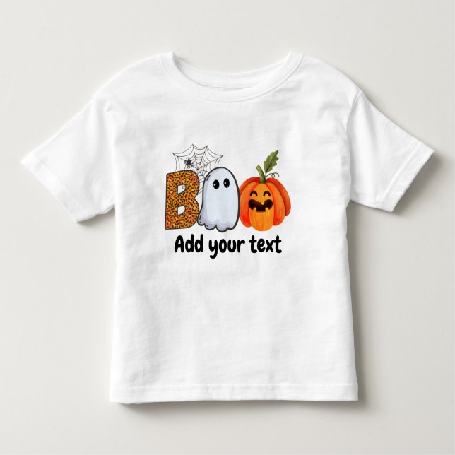 Camiseta De Bebé Halloween Gracioso Boo Personalizado (Anverso)