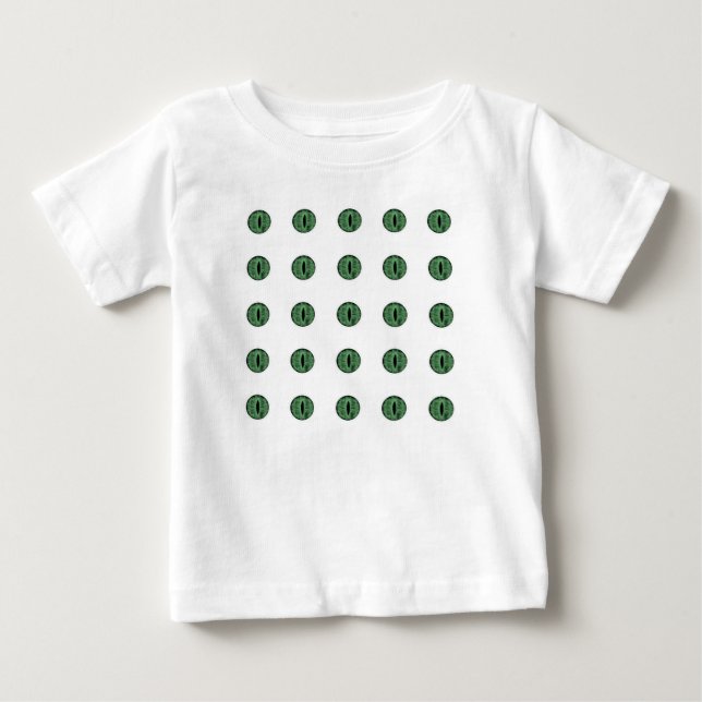 Camiseta De Bebé Halloween Green Polka Dot Eyes (Anverso)