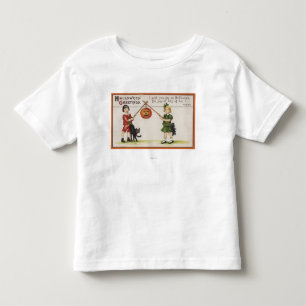 Camiseta De Bebé Halloween GreetingPumpkin en el palillo