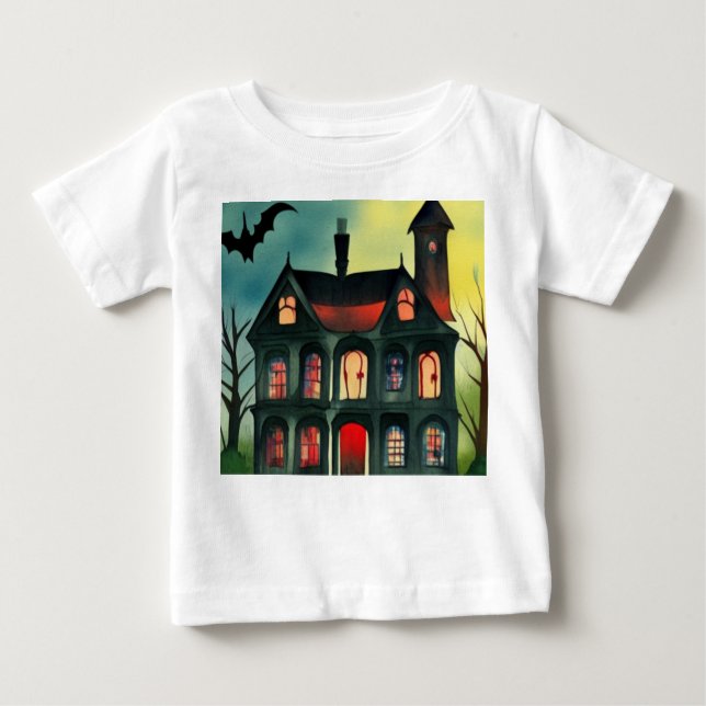 Camiseta De Bebé Halloween Haunted House (Anverso)
