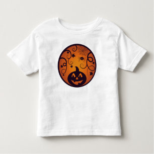 Camiseta De Bebé Halloween Jack o linterna cara de calabaza y araña