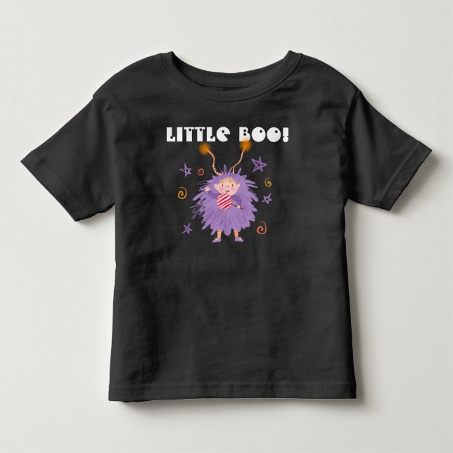 Camiseta De Bebé Halloween Little Boo divertido personaje lindo (Anverso)