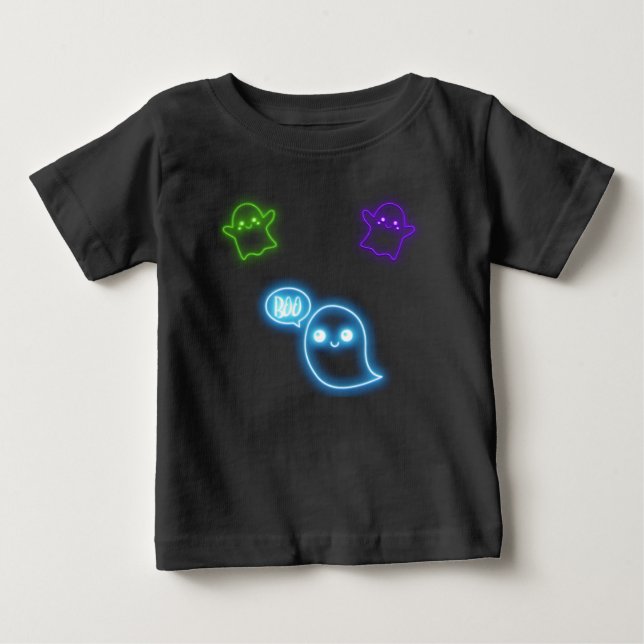 Camiseta De Bebé Halloween Neon Ghosts (Anverso)