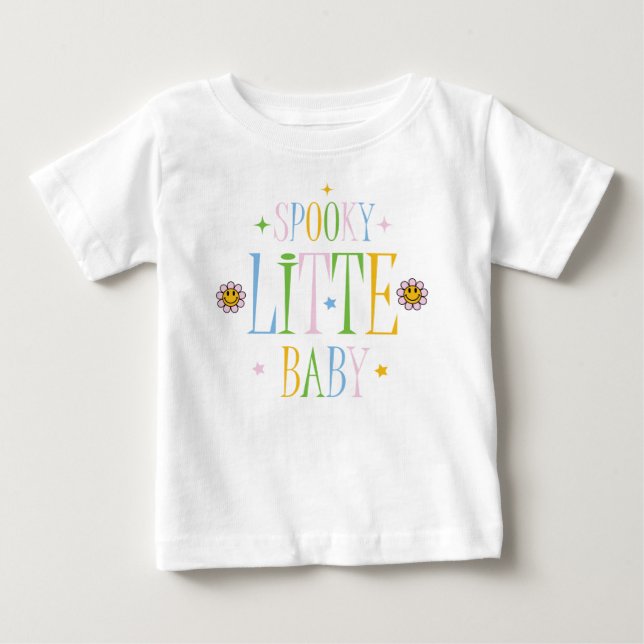 Camiseta De Bebé Halloween pequeño bebé con retro lindo (Anverso)