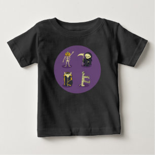 Camiseta De Bebé Halloween Skeleton Dracula Mummy Grim Reaper
