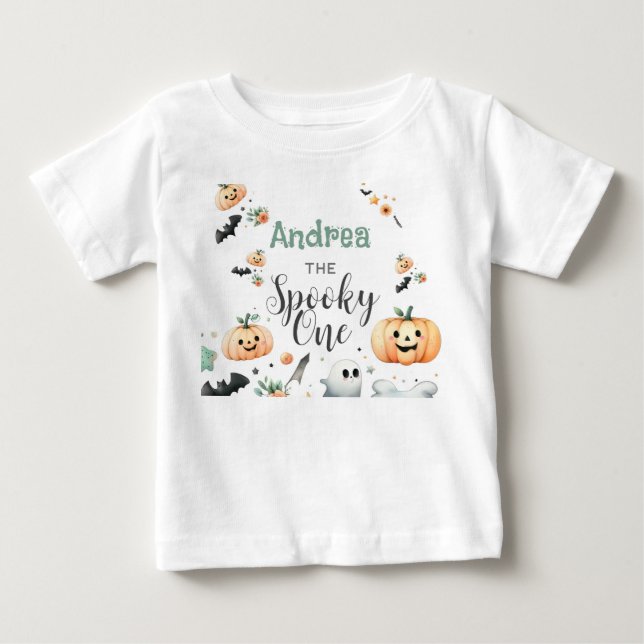 Camiseta De Bebé Halloween Spooky primero uno (Anverso)