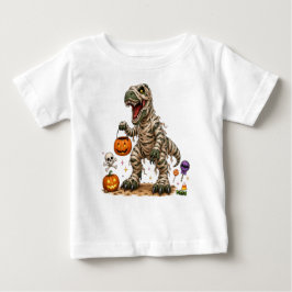 Camiseta De Bebé Halloween T Rex Momia Niños