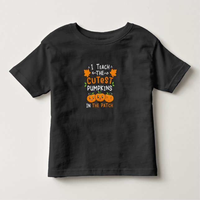 Camiseta De Bebé Halloween Teacher Cutest Pumpkins Cumpleaños (Anverso)