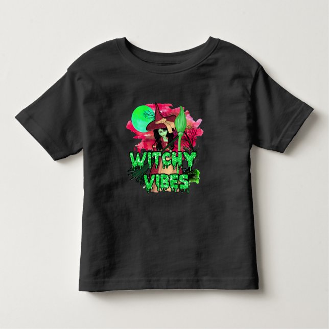 Camiseta De Bebé Halloween Witchen Vibes (Anverso)