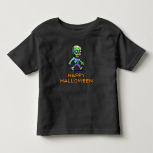 Camiseta De Bebé Halloween zombie divertido de 8 bits