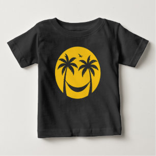 Camiseta De Bebé Hamaca Tropical Sunset - Playa de Palmeras Mínimas