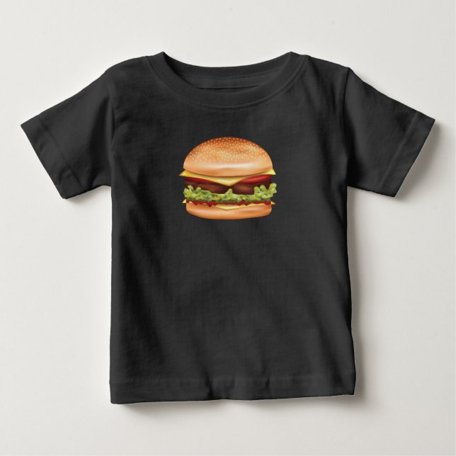 Camiseta De Bebé Hamburger Fast Food Ilustracion (Anverso)