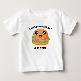 Camiseta De Bebé Hamburguesa feliz con nombre personalizado