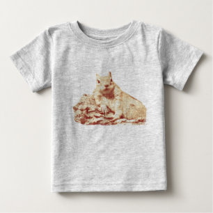 Camiseta De Bebé HAMbyWG American Apparel Lap T- ardilla de época