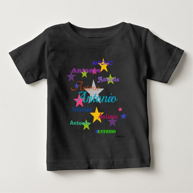 Camiseta De Bebé HAMbyWG - Camisas con nombres coloridos con estrel (Anverso)