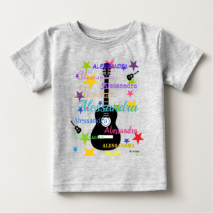 Camiseta De Bebé HAMbyWG - Diseño de guitarra con estrellas