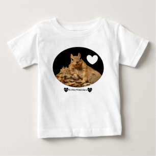 Camiseta De Bebé HAMbyWG Toddler Ruffle Tee - Squirrel B W & Bar