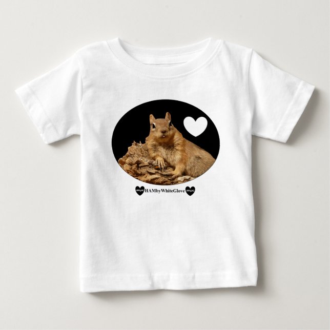 Camiseta De Bebé HAMbyWG Toddler Ruffle Tee - Squirrel B W & Bar (Anverso)