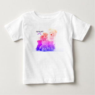 Camiseta De Bebé HAMbyWG Violet Faded Teddy Bears