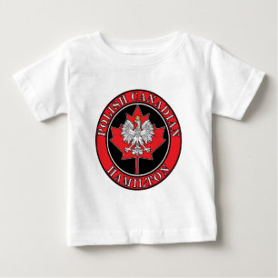 Camiseta De Bebé Hamilton Round Canadian Leaf Polaco