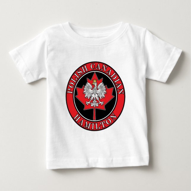 Camiseta De Bebé Hamilton Round Canadian Leaf Polaco (Anverso)
