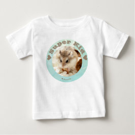 Camiseta De Bebé HammyVille - Hámster Blanco Marrón Cute - Super Ni