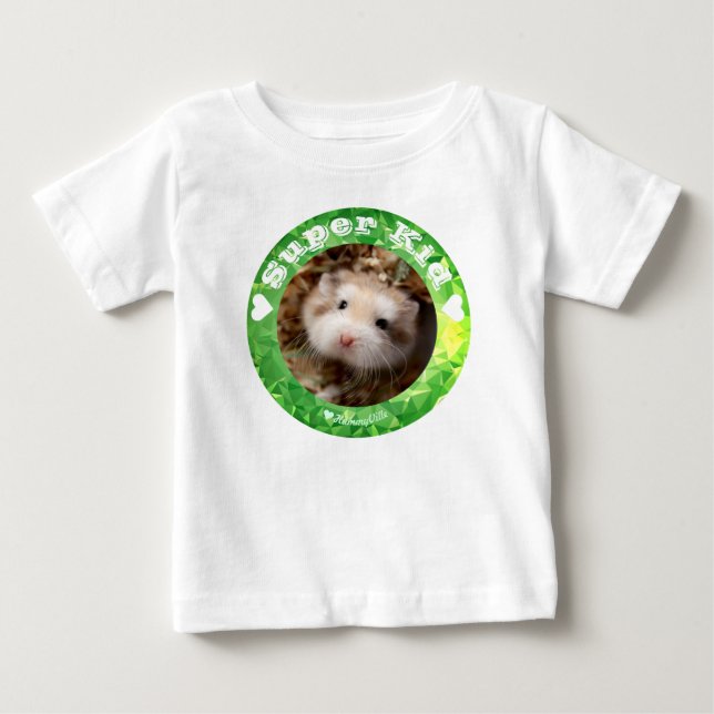 Camiseta De Bebé HammyVille - Hámster Blanco Marrón Cute - Super Ni (Anverso)