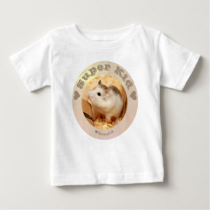 Camiseta De Bebé HammyVille - Hámster Blanco Marrón Cute - Super Ni