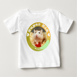 Camiseta De Bebé HammyVille - Hámster Blanco Marrón Cute - Super Ni