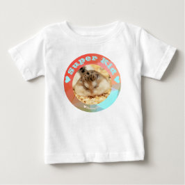 Camiseta De Bebé HammyVille - Hámster Blanco Marrón Cute - Super Ni