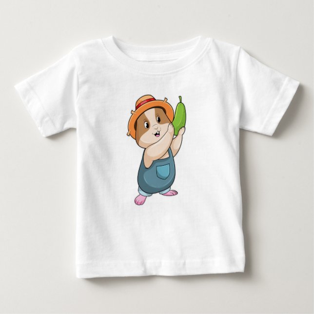 Camiseta De Bebé Hamster como granjero con Zucchini (Anverso)
