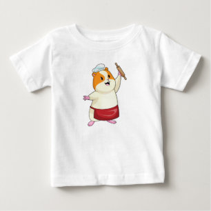Camiseta De Bebé Hámster como panadero con rodillo