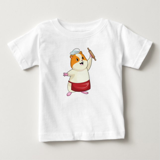 Camiseta De Bebé Hámster como panadero con rodillo (Anverso)