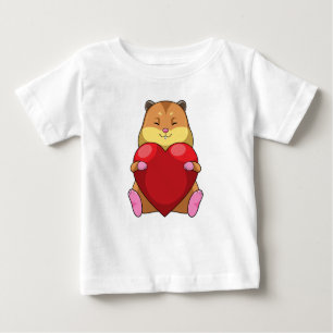 Camiseta De Bebé Hámster con corazón