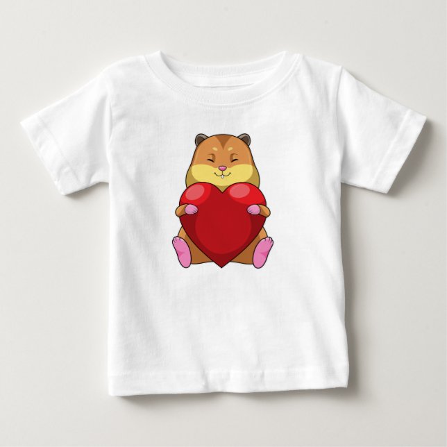 Camiseta De Bebé Hámster con corazón (Anverso)