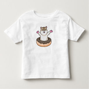 Camiseta De Bebé Hamster con donut de chocolate