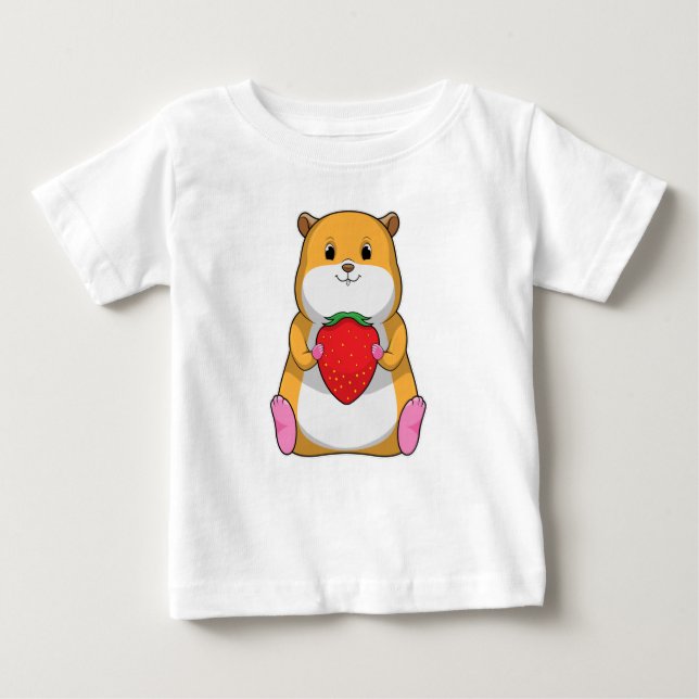 Camiseta De Bebé Hamster con fresa (Anverso)