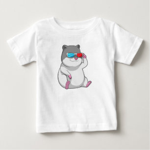 Camiseta De Bebé Hamster con gafas