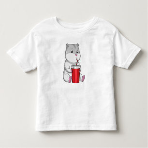 Camiseta De Bebé Hamster con paja Mug y Bebida