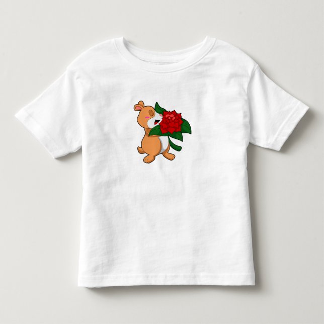 Camiseta De Bebé Hámster con Rosa de flores (Anverso)