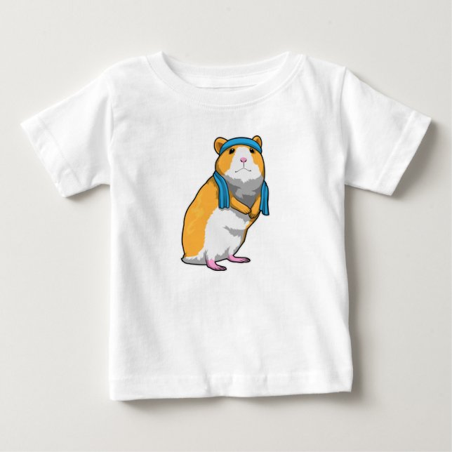Camiseta De Bebé Hamster en Fitness con toalla (Anverso)