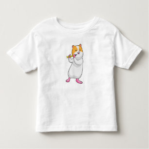 Camiseta De Bebé Hamster en música con flauta