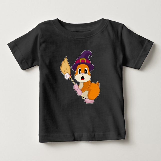 Camiseta De Bebé Hamster Halloween Baseball (Anverso)