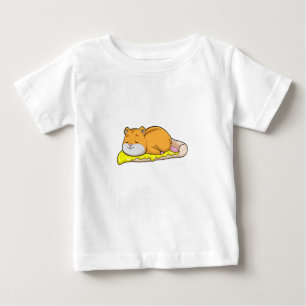 Camiseta De Bebé Hamster y pizza con queso