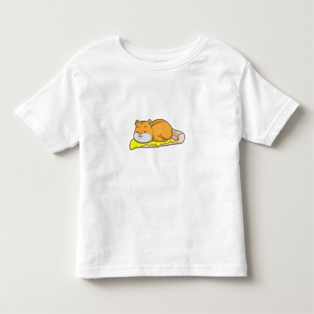 Camiseta De Bebé Hamster y pizza con queso (Anverso)